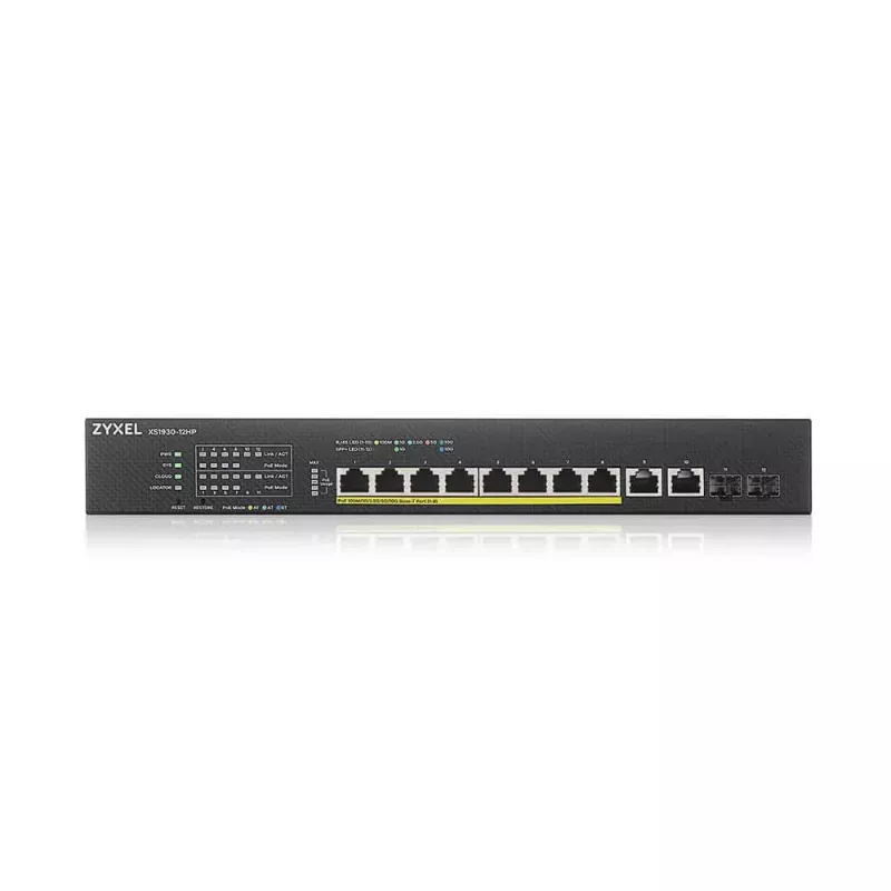 Zyxel XS1930-12HP-ZZ0101F võrgulüliti, hallatav L3, 10G Ethernet (100/1000/10000), Power over Ethernet (PoE), must