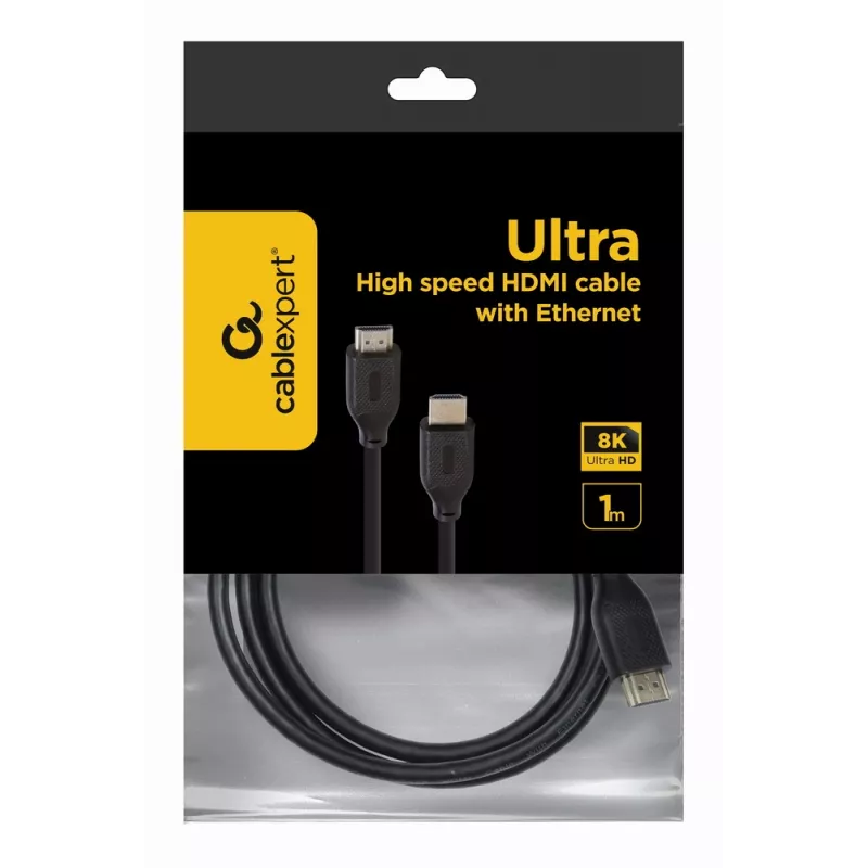 HDMI-kaabel Gembird CC-HDMI8K-1M — 1 m, HDMI tüüp A-pistik - tüüp A-pistik, HDMI 2.1, 48 Gbit/s, must