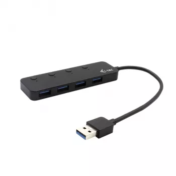 USB-jaotur i-tec USB 3.0 Metal HUB 4 porti individuaalsete sisse-/väljalülititega