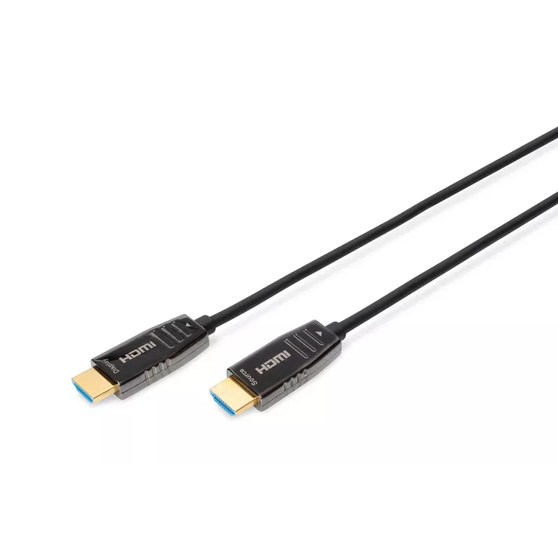 DIGITUS HDMI AOC hübriidkiudühenduskaabel, tüüp A M/M, 10 m, UHD 8K@60Hz, CE, must