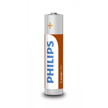 Ühekordne patarei Philips LongLife R03L4B/10 — Tsink-süsinik 1,5 V, AAA, 4-pack