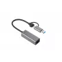 “i-tec Metal USB-C/USB-A 2.5Gbps Ethernet” adapter, juhtmega, USB Type-A/USB USB-C, Ethernet, 2500 Mbit/s, hall