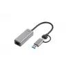 “i-tec Metal USB-C/USB-A 2.5Gbps Ethernet” adapter, juhtmega, USB Type-A/USB USB-C, Ethernet, 2500 Mbit/s, hall