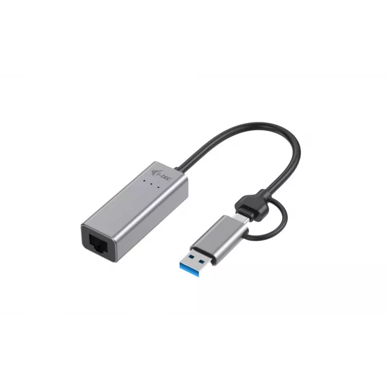 “i-tec Metal USB-C/USB-A 2.5Gbps Ethernet” adapter, juhtmega, USB Type-A/USB USB-C, Ethernet, 2500 Mbit/s, hall