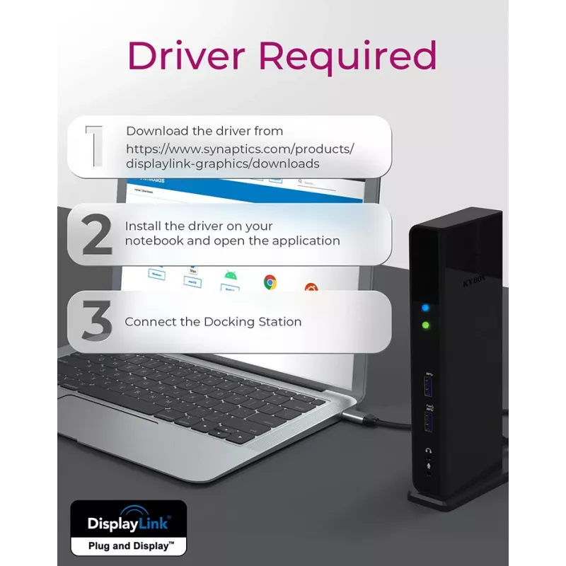 ICY BOX IB-DK2251AC Juhtmega USB 3.2 Gen 2 (3.1 Gen 2) Type-A Must