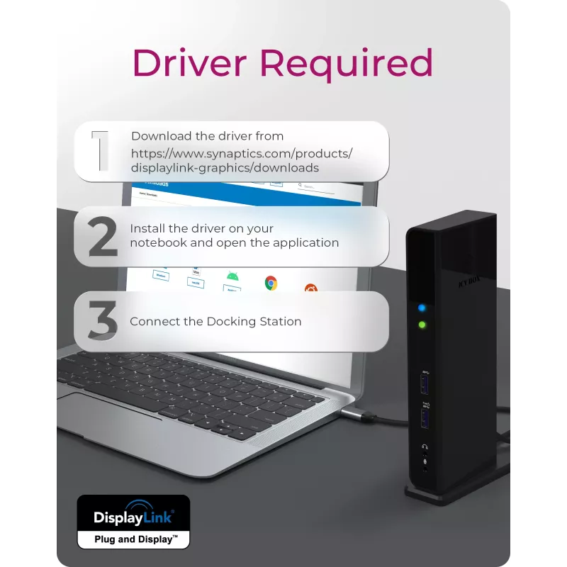 ICY BOX IB-DK2251AC Juhtmega USB 3.2 Gen 2 (3.1 Gen 2) Type-A Must