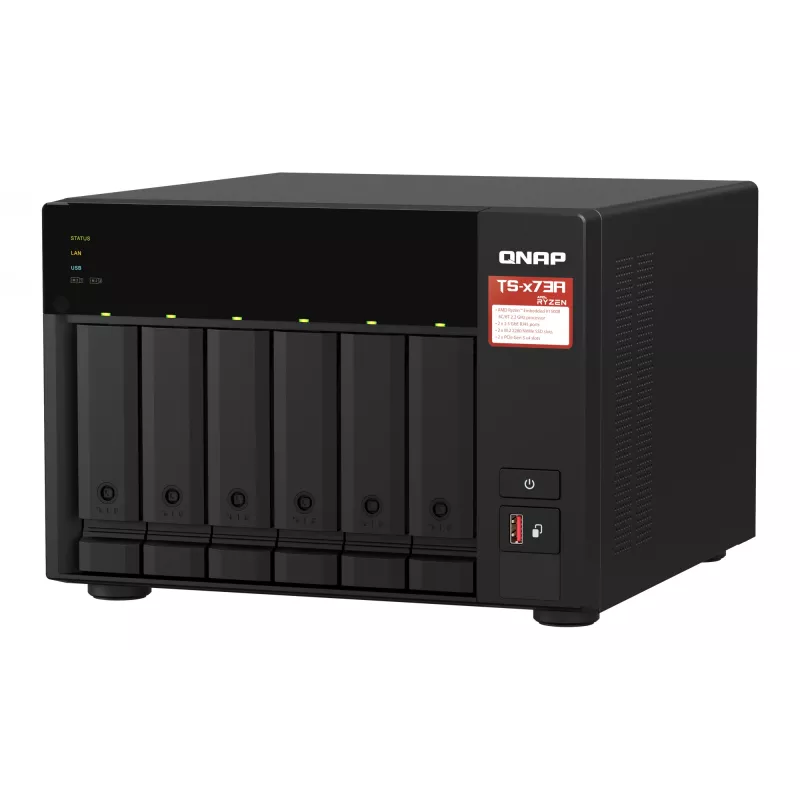 QNAP TS-673A NAS Tower Ryzen Embedded V1500B 8 GB DDR4 0 TB QNAP Turbo System Must