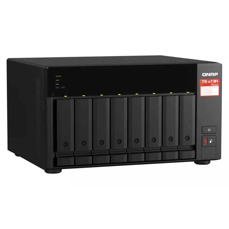 QNAP TS-873A NAS Tower Ryzen Embedded V1500B 8 GB DDR4 0 TB QNAP Turbo System Must