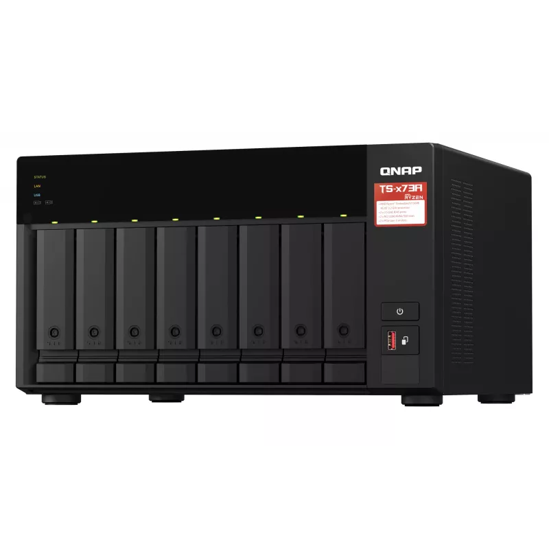 QNAP TS-873A NAS Tower Ryzen Embedded V1500B 8 GB DDR4 0 TB QNAP Turbo System Must