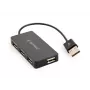 USB jaotur Gembird UHB-U2P4-04 — 4-pordiline USB 2.0, ühenda ja kasuta, must, 480 Mbit/s