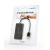 USB jaotur Gembird UHB-U2P4-04 — 4-pordiline USB 2.0, ühenda ja kasuta, must, 480 Mbit/s