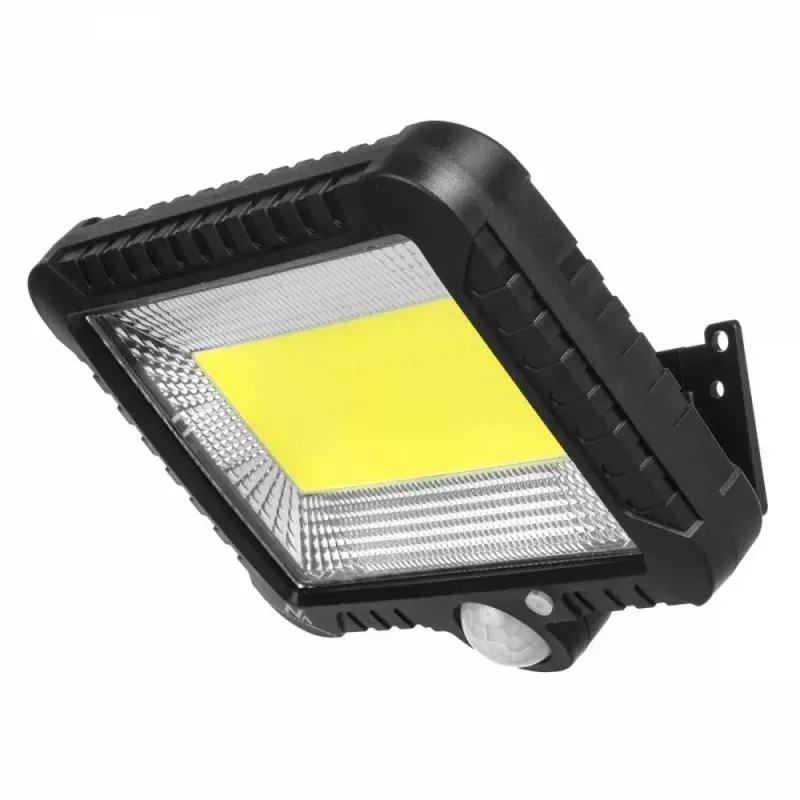 Välistingimustesse sobiv päikeseenergial töötav LED-prožektor MACLEAN MCE438, 5 W, 400 lm, IP44, liitiumioon 5,2 V, seinale kinnitatav, valge valgus, must