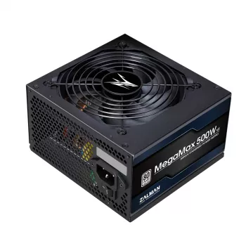Zalman ZM500-TXII V2 MegaMax 80PLUS 230V EU STANDARD sertifitseeritud kõrge efektiivsusega PCI-E toiteplokk 500 W 20+4 pin ATX Must