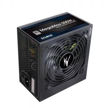 Zalman ZM500-TXII V2 MegaMax 80PLUS 230V EU STANDARD sertifitseeritud kõrge efektiivsusega PCI-E toiteplokk 500 W 20+4 pin ATX Must