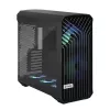 Arvuti korpus Fractal Design Torrent Tower Black — toetab ATX/EATX/ITX, 2x180mm esiventilaatorit, 2x3,5-tollist pesa, 4x2,5-tollist pesa, karastatud klaas