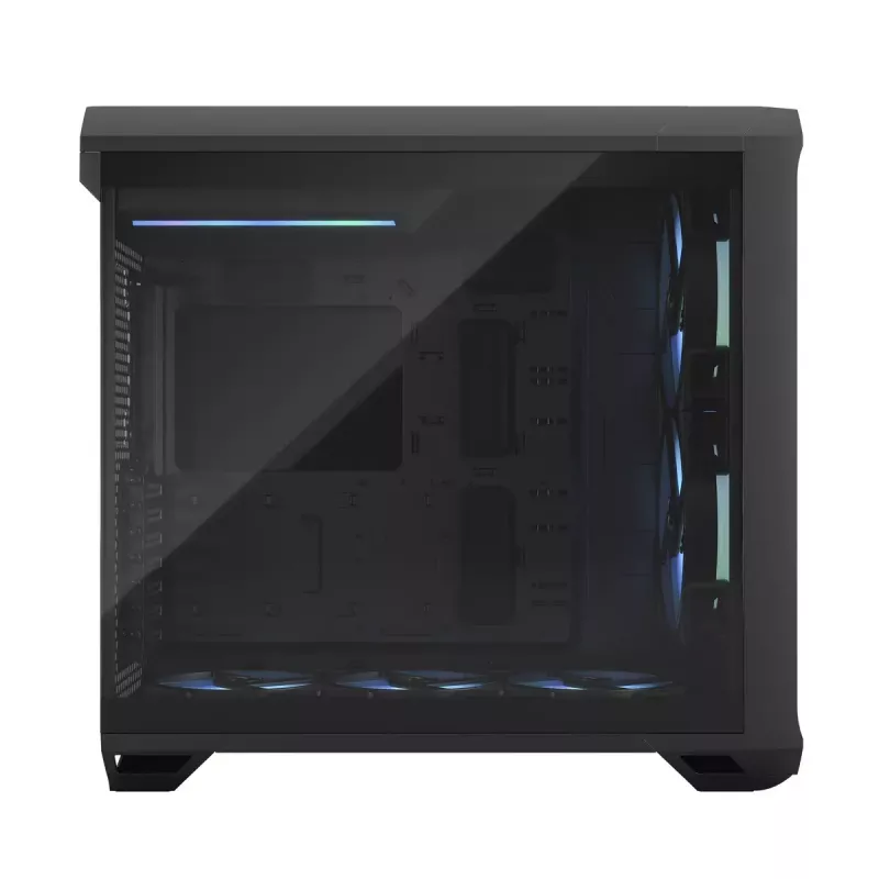 Arvuti korpus Fractal Design Torrent Tower Black — toetab ATX/EATX/ITX, 2x180mm esiventilaatorit, 2x3,5-tollist pesa, 4x2,5-tollist pesa, karastatud klaas