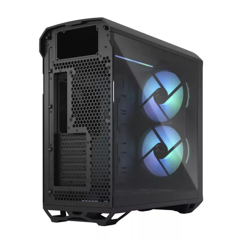 Arvuti korpus Fractal Design Torrent Tower Black — toetab ATX/EATX/ITX, 2x180mm esiventilaatorit, 2x3,5-tollist pesa, 4x2,5-tollist pesa, karastatud klaas