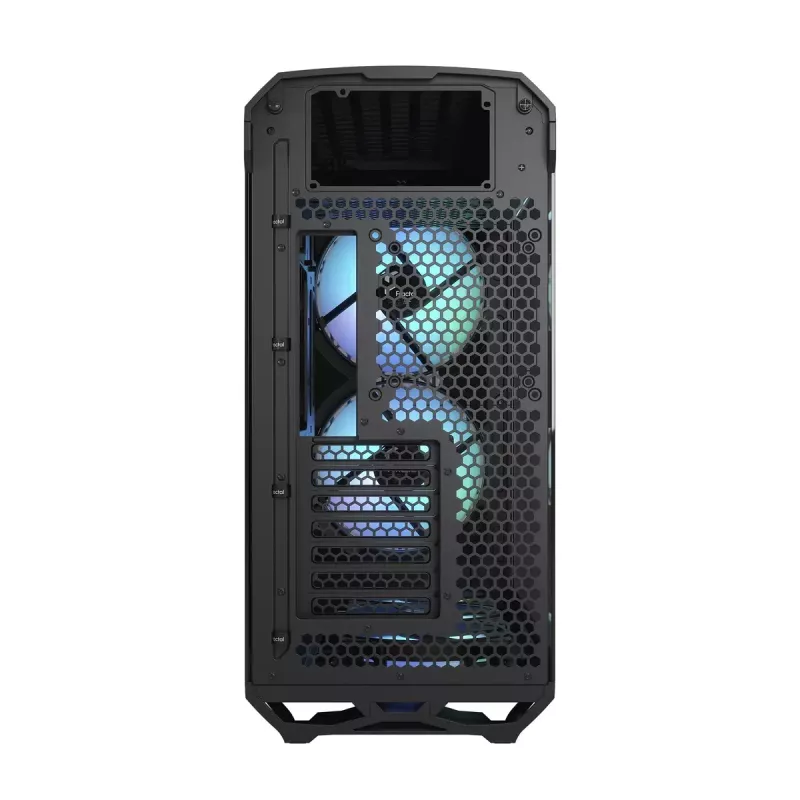 Arvuti korpus Fractal Design Torrent Tower Black — toetab ATX/EATX/ITX, 2x180mm esiventilaatorit, 2x3,5-tollist pesa, 4x2,5-tollist pesa, karastatud klaas