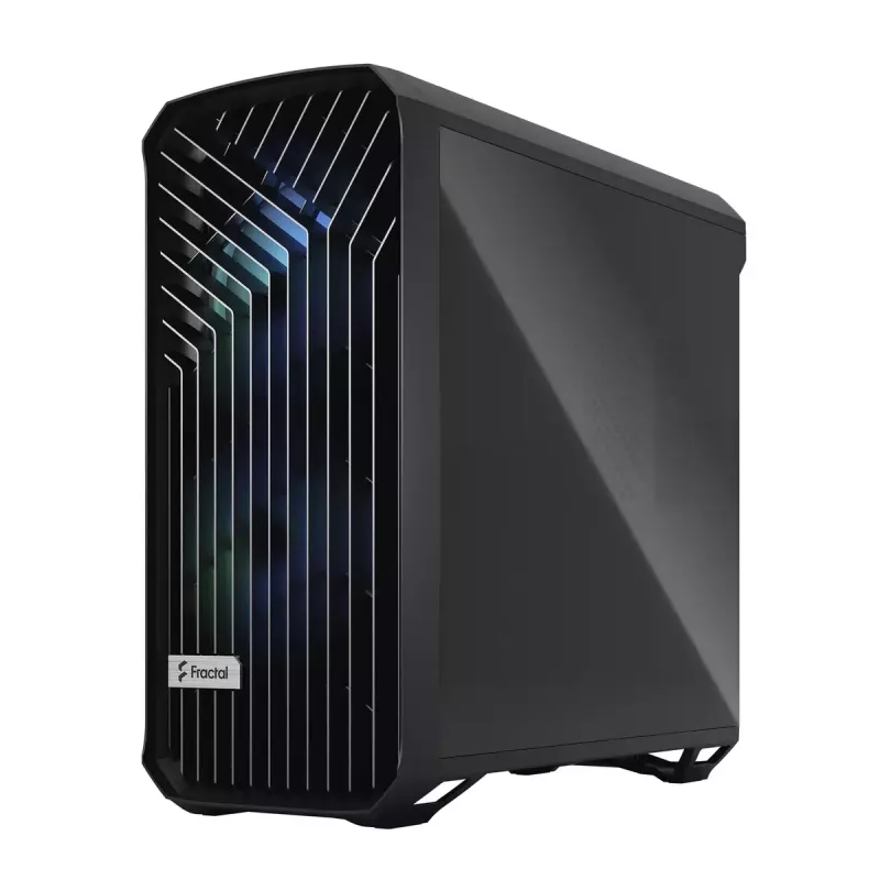 Arvuti korpus Fractal Design Torrent Tower Black — toetab ATX/EATX/ITX, 2x180mm esiventilaatorit, 2x3,5-tollist pesa, 4x2,5-tollist pesa, karastatud klaas
