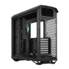 Arvuti korpus Fractal Design Torrent Tower Black — toetab ATX/EATX/ITX, 2x180mm esiventilaatorit, 2x3,5-tollist pesa, 4x2,5-tollist pesa, karastatud klaas