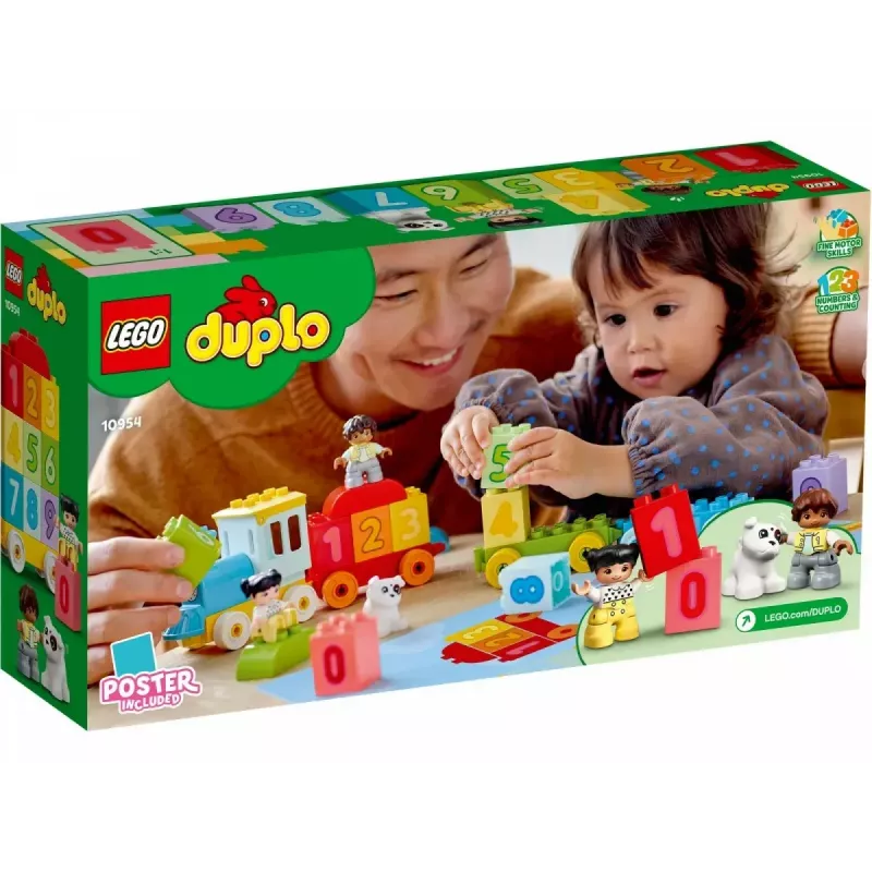 LEGO DUPLO numbritega rong 10954 – varajase õppe rong nummerdatud vagunitega loendamiseks ja sorteerimiseks