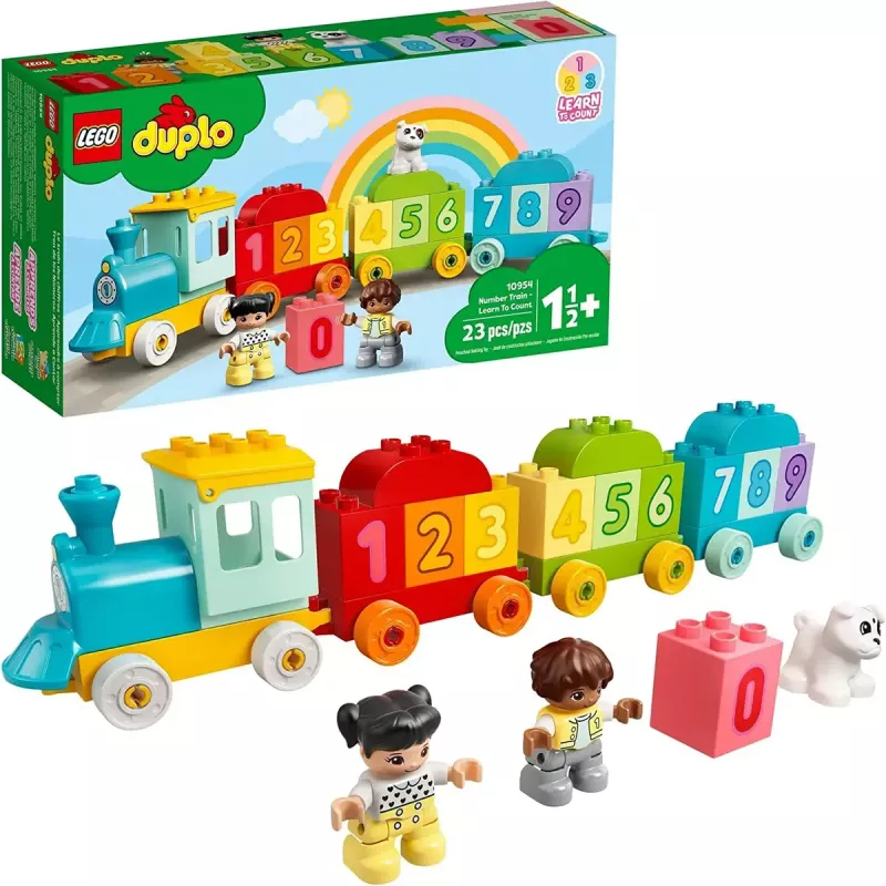 LEGO DUPLO numbritega rong 10954 – varajase õppe rong nummerdatud vagunitega loendamiseks ja sorteerimiseks