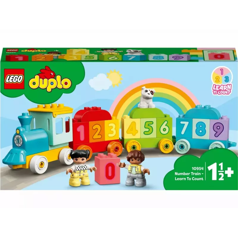 LEGO DUPLO numbritega rong 10954 – varajase õppe rong nummerdatud vagunitega loendamiseks ja sorteerimiseks