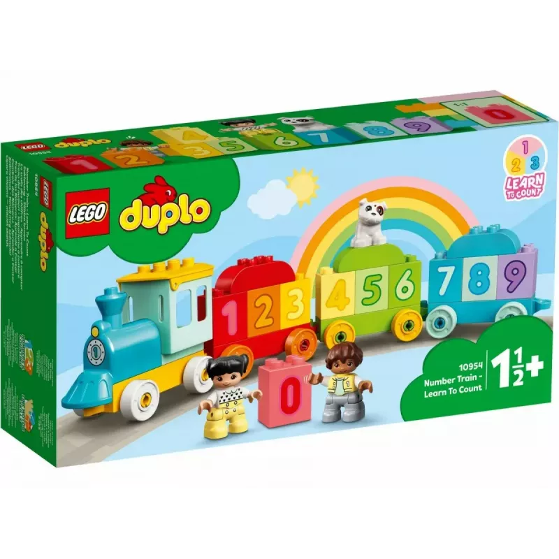 LEGO DUPLO numbritega rong 10954 – varajase õppe rong nummerdatud vagunitega loendamiseks ja sorteerimiseks