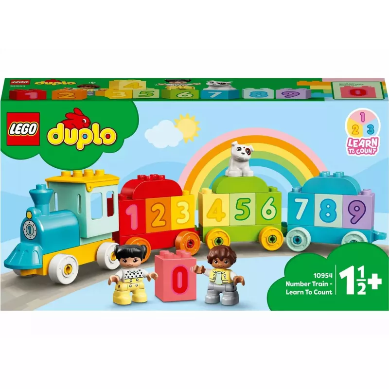 LEGO DUPLO numbritega rong 10954 – varajase õppe rong nummerdatud vagunitega loendamiseks ja sorteerimiseks
