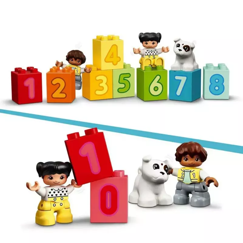 LEGO DUPLO numbritega rong 10954 – varajase õppe rong nummerdatud vagunitega loendamiseks ja sorteerimiseks
