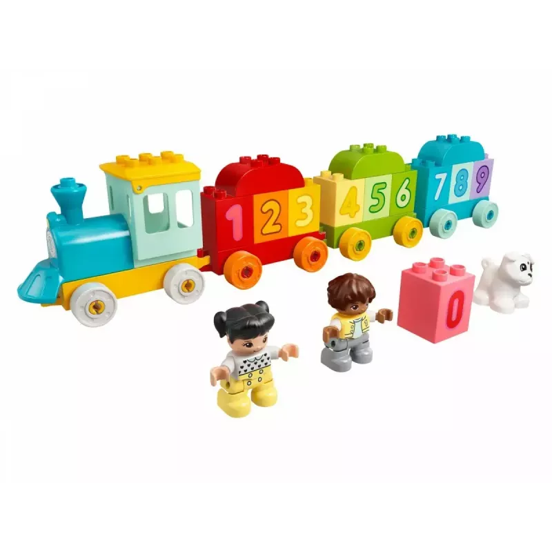 LEGO DUPLO numbritega rong 10954 – varajase õppe rong nummerdatud vagunitega loendamiseks ja sorteerimiseks