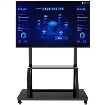 Kaasaskantav lameekraani põrandastatiiv TECHLY Signage Display Mount ICA-TR30 — 55–100-tollistele ekraanidele, VESA 1200x600, max koormus 150 kg, rattad, must