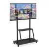 Kaasaskantav lameekraani põrandastatiiv TECHLY Signage Display Mount ICA-TR30 — 55–100-tollistele ekraanidele, VESA 1200x600, max koormus 150 kg, rattad, must