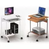 Arvutilaud TECHLY Compact ICA-TB S005 — kompaktne arvutilaud, MDF plaadiga, klaviatuurialus, rattad, 600×450×750 mm, pöök
