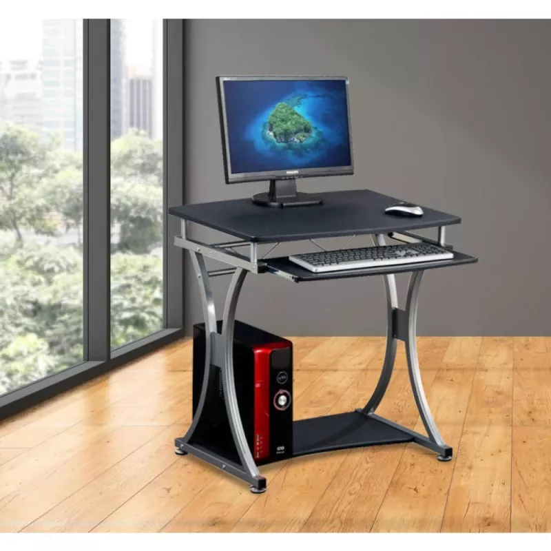 Techly Compact Desk for PC with Removable Tray, Must Graphite ICA-TB 328BK