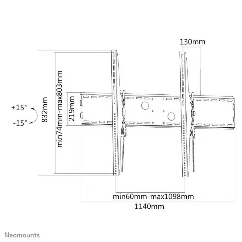 Neomounts LFD-W2000 TV seinakinnitus 60-100 tolli – kallutatav