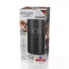 Adler AD 4446bg kohviveski koonusjahvatuskettaga — 150 W, 75 g ubade punker, roostevabast terasest jahvatuskettad, nuppjuhtimine, must