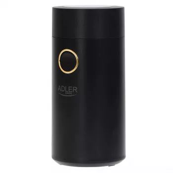 Adler AD 4446bg kohviveski koonusjahvatuskettaga — 150 W, 75 g ubade punker, roostevabast terasest jahvatuskettad, nuppjuhtimine, must