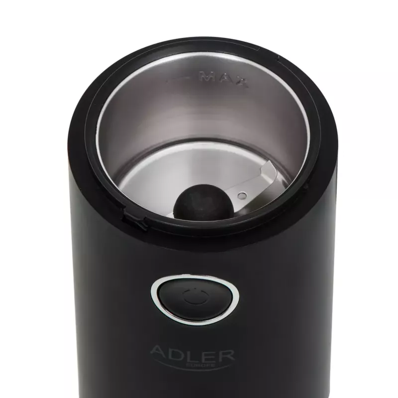 Burr grinder Adler AD4446BS — 150 W, stainless steel burrs, 75 g bean hopper, Must
