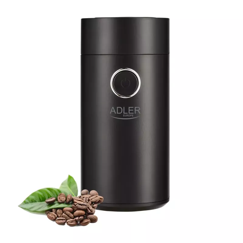 Burr grinder Adler AD4446BS — 150 W, stainless steel burrs, 75 g bean hopper, Must