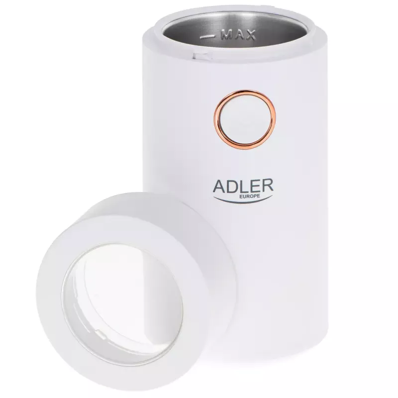 Kohviveski terastega Adler AD4446WG — elektriline kohviveski, roostevabast terasest veskid, 75 g punker, 150 W, valge