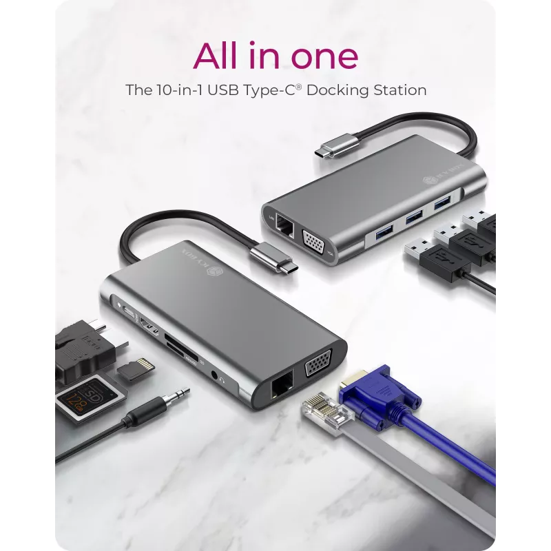 ICY BOX IB-DK4040-CPD Juhtmega USB 3.2 Gen 1 (3.1 Gen 1) Type-C Antratsiit, Must