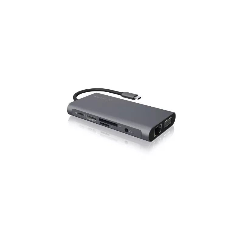 ICY BOX IB-DK4040-CPD Juhtmega USB 3.2 Gen 1 (3.1 Gen 1) Type-C Antratsiit, Must