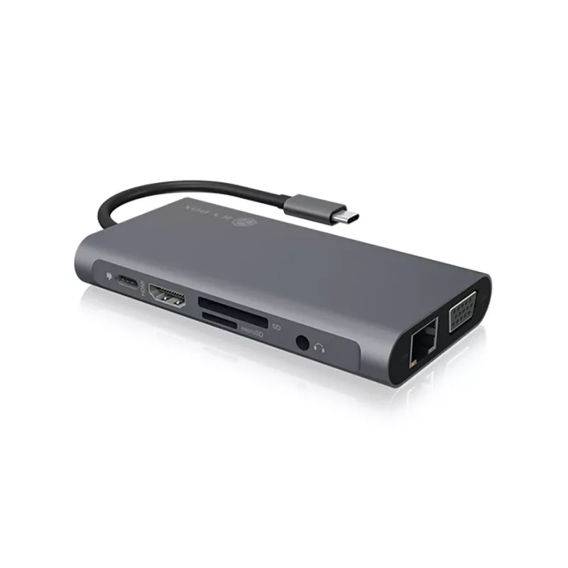 ICY BOX IB-DK4040-CPD Juhtmega USB 3.2 Gen 1 (3.1 Gen 1) Type-C Antratsiit, Must