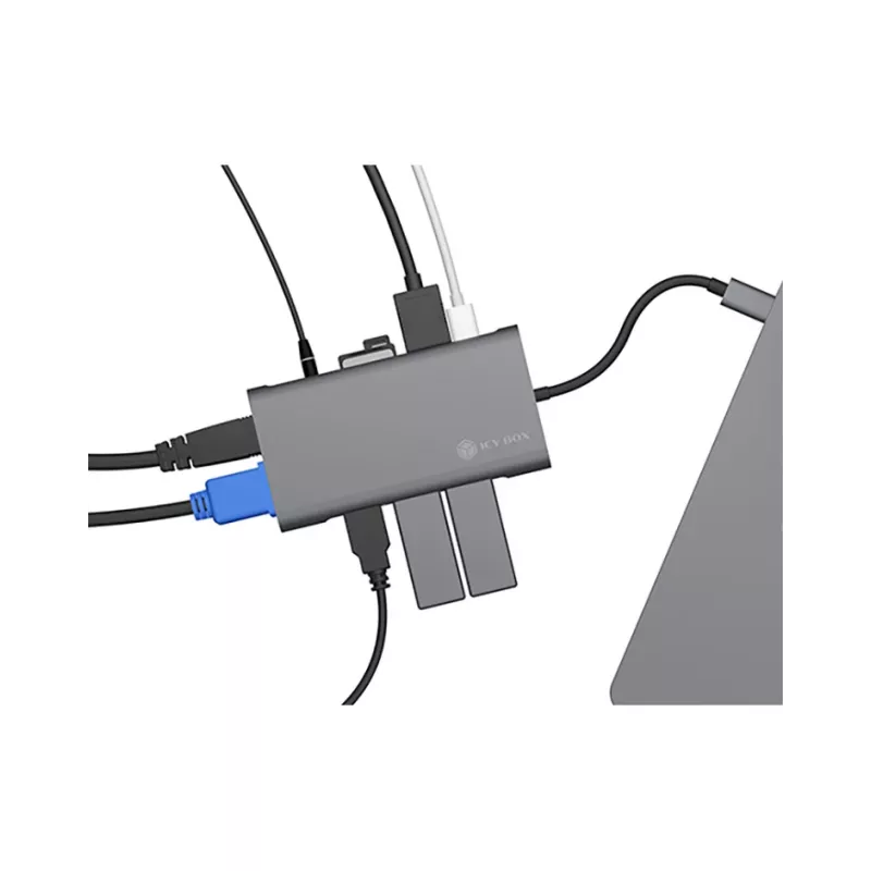 ICY BOX IB-DK4040-CPD Juhtmega USB 3.2 Gen 1 (3.1 Gen 1) Type-C Antratsiit, Must