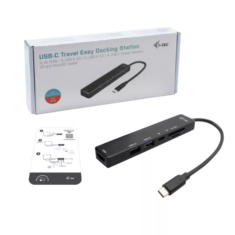 i-tec USB-C Travel Easy Dock 4K HDMI + toiteedastus 60 W