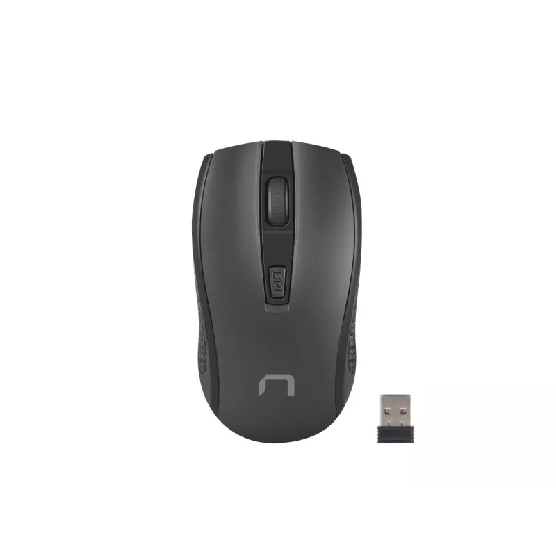 Juhtmevaba optiline hiir NATEC Jay 2 RF — 2,4 GHz, 1600 DPI, mõlemale käele, 4 nuppu, must