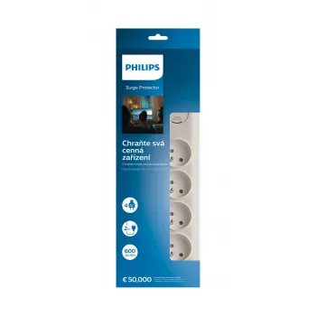 Surge Protector Philips SPN7040WA/60 4 AC outlets 600 J 2 m Valge