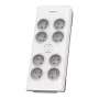 Philips SPN7080WA/60 liigpingekaitse Valge 8 vahelduvvoolu pistikupesa 2 m