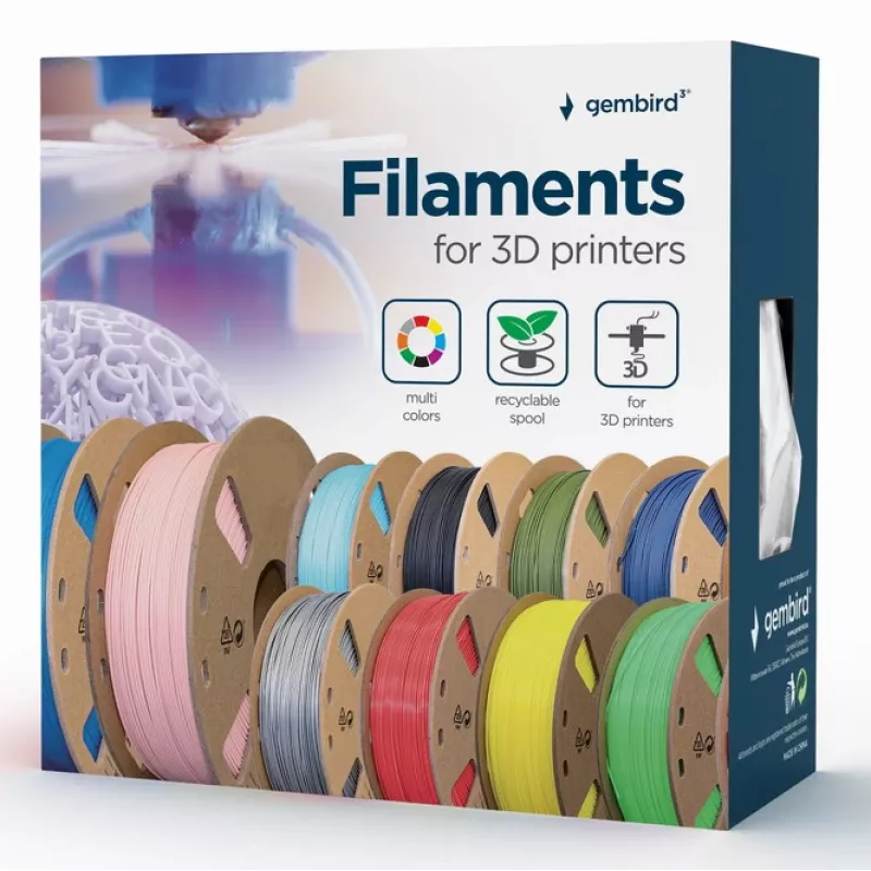 GEMBIRD PLA-PLUS filament, valge, 1,75 mm, 1 kg